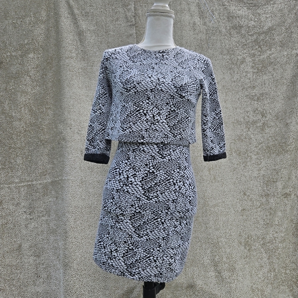 Groggi By Jbc Chic Monochrome Long‎ Sleeve Dress - Picture 3 of 12